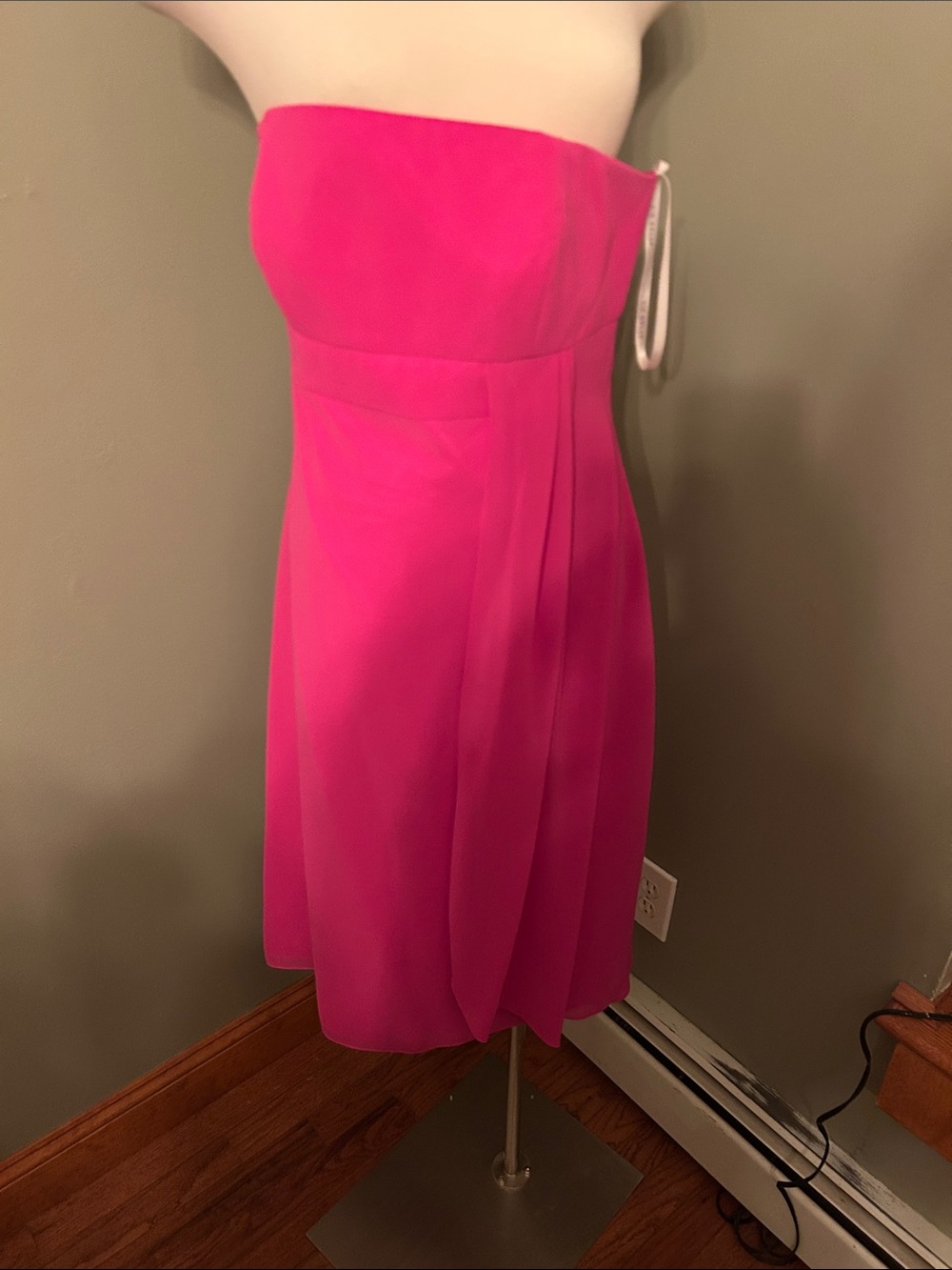 Dessy Collection Strapless Fuchsia Cocktail Dress
